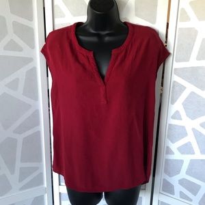 Crepe Blouse with Cap Sleeves